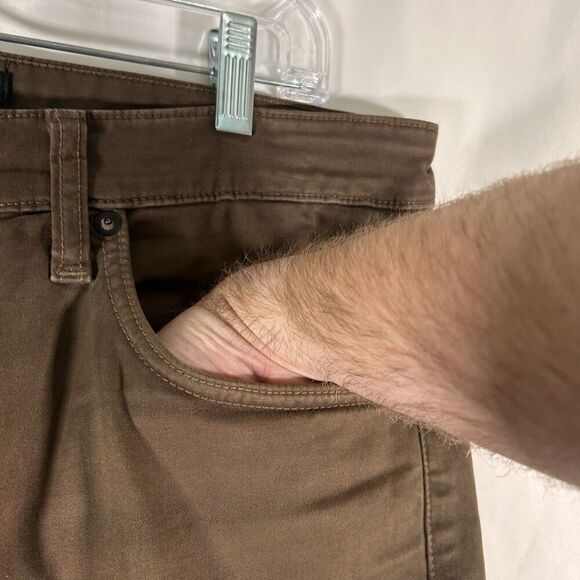 J Brand Kane Pants Men's 32 Brown Cotton Blend Pockets Button Zip - Picture 5 of 11